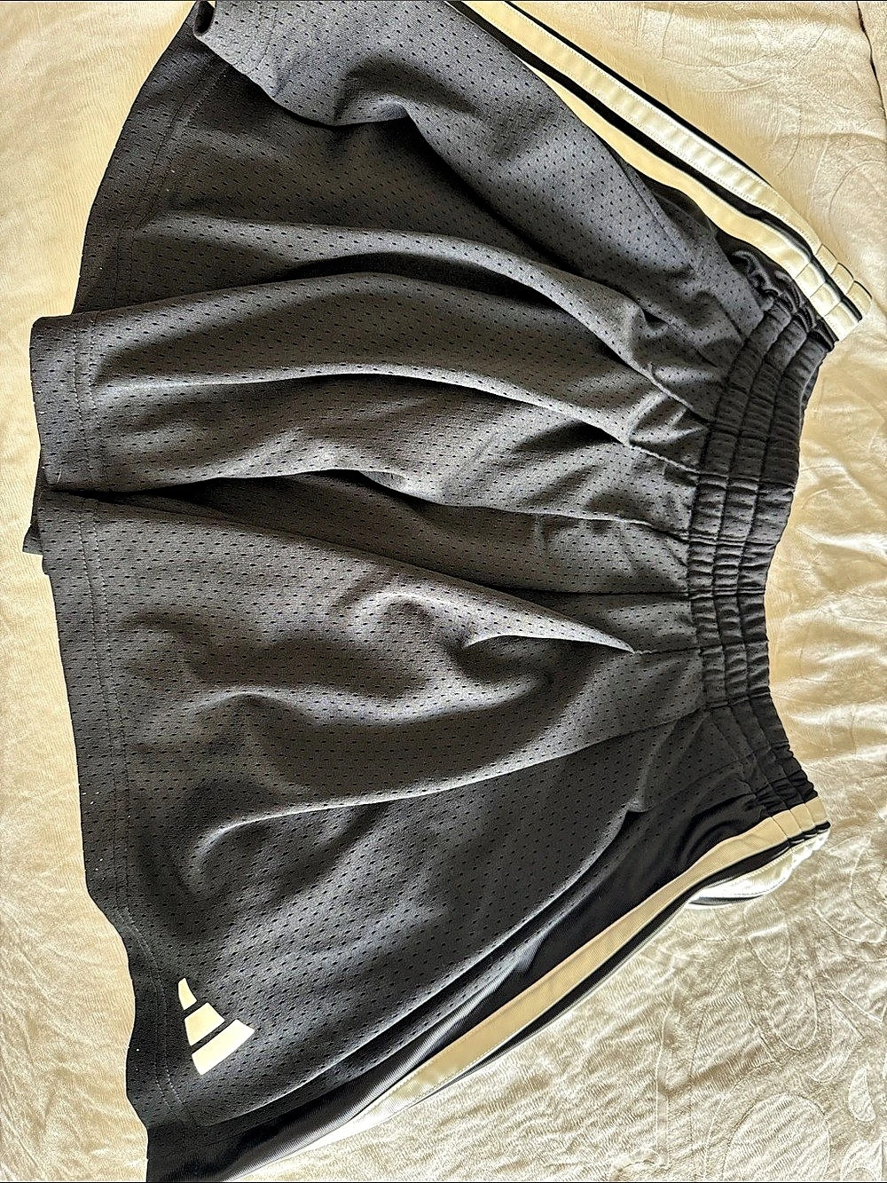 adidas Stadium Mesh Shorts Black & White Waist Medium